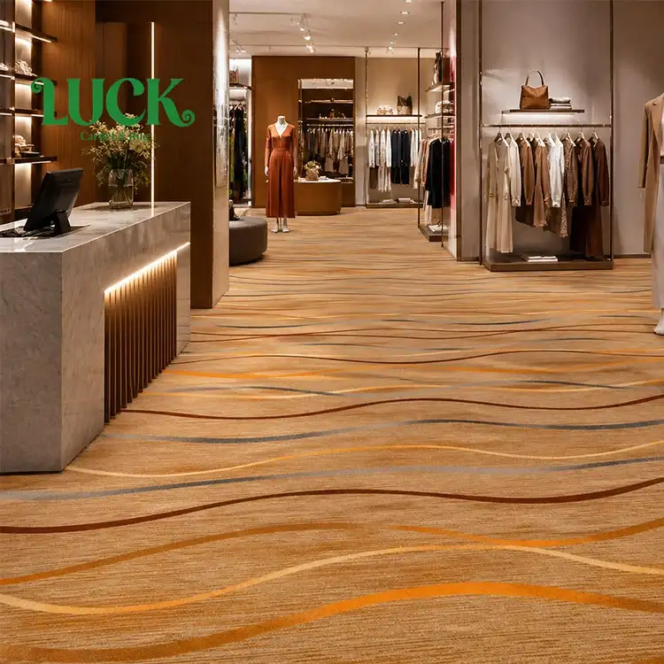 Thảm in từ tường đến tường bằng polyester cho sàn bán lẻ
