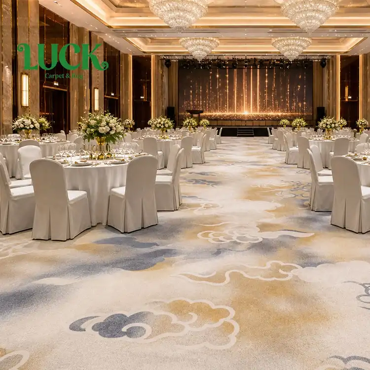 Thảm len in từ tường đến tường cho bữa tiệc